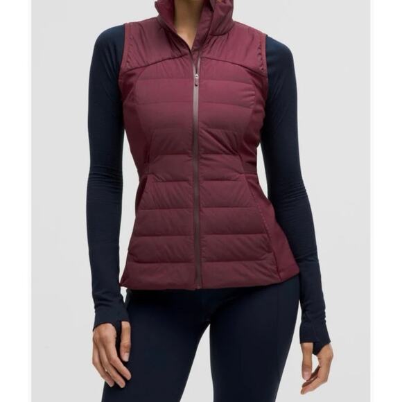 Lululemon Athletica Down For It All Vest Maroon Women’s Size 6 Goose Down Puffer - Picture 1 of 11